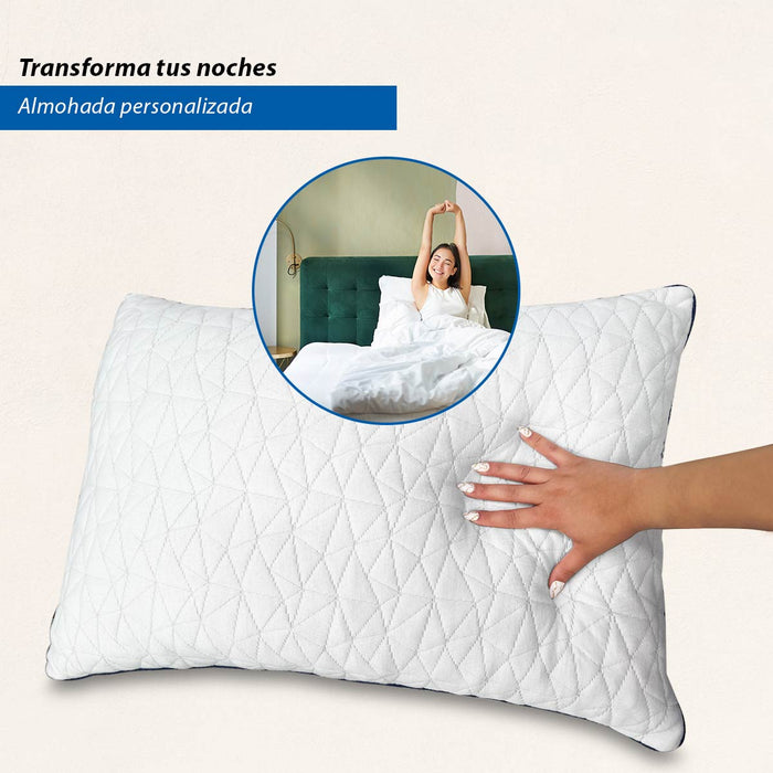 MEMORY DREAM HARMONY  Almohadas de Memory Foam triturado, Paquete de 2, Almohadas de Lujo,  Almohada Tela de Bamboo
