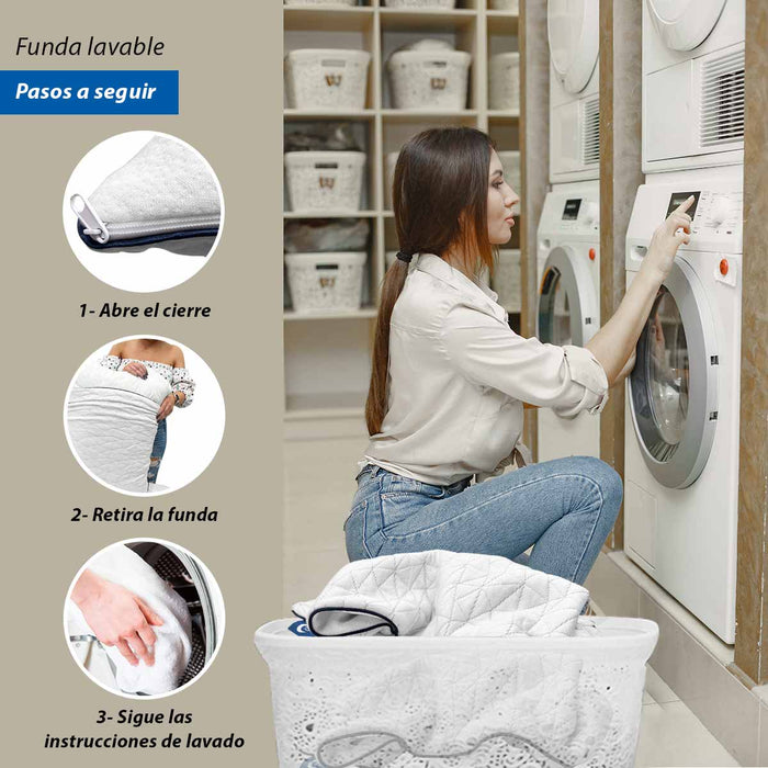 MEMORY DREAM HARMONY  Almohadas de Memory Foam triturado, Paquete de 2, Almohadas de Lujo,  Almohada Tela de Bamboo