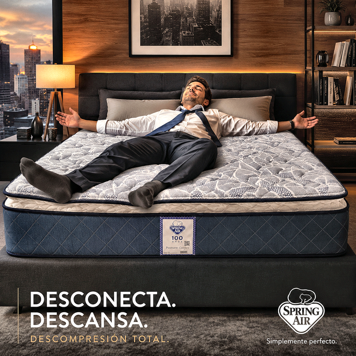 Colchón Spring Air 5 años Garantia Posture Confort Shot Confort Semi-Firme con Pillow Top
