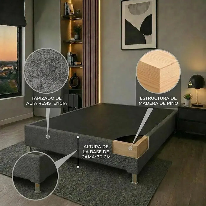 Paquete de Colchon Restonic Park con Base Box Almohadas y Protector Gratis