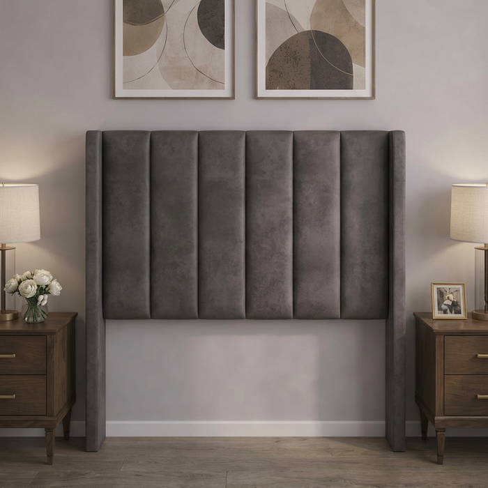 Cabecera Para Cama O Recamara Tapizada En Vinipiel Hanzo Gris | De Madera De Pino | Moderno Diseño Y Calidad Premium | Minimalista | Muy Resistente