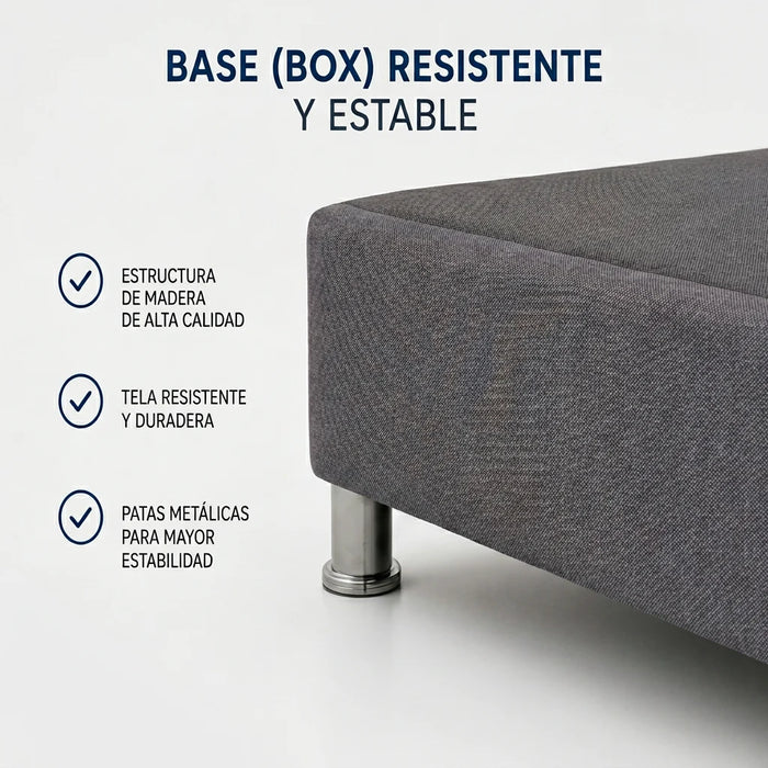 Paquete de Colchon Restonic Park con Base Box Almohadas y Protector Gratis