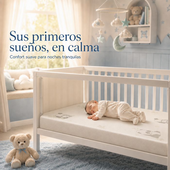 Colchón para Cuna de Bebé Memory Dream – Repelente a Líquidos con Funda Lavable