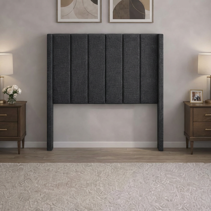 Cabecera Para Cama O Recamara Tapizada En Tela Lino Oxford | De Madera De Pino | Moderno Diseño Y Calidad Premium | Minimalista | Muy Resistente