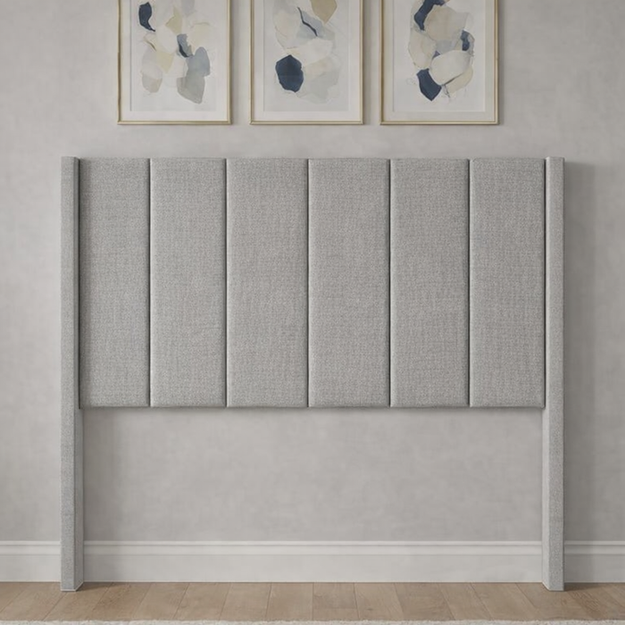 Cabecera Para Cama O Recamara Tapizada En Tela Lino Gris | De Madera De Pino | Moderno Diseño Y Calidad Premium | Minimalista | Muy Resistente