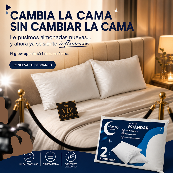 Paquete 2 Almohadas Memory Dream Standar – Firmeza media