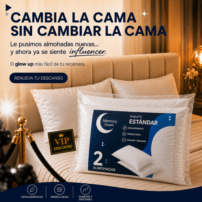 Paquete 2 Almohadas Memory Dream Standar – Firmeza media