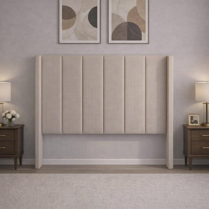 Cabecera Para Cama O Recamara Tapizada En Vinipiel Hanzo Crema | De Madera De Pino | Moderno Diseño Y Calidad Premium | Minimalista | Muy Resistente