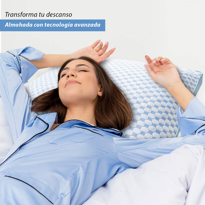 Paquete de 2 Almohadas Cool Dreams,  tamaño King, Almohadas Ajustables de Memory Foam Triturado, firmeza Media, Almohadas ortopédicas