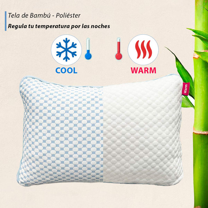 Paquete de 2 Almohadas Cool Dreams,  tamaño King, Almohadas Ajustables de Memory Foam Triturado, firmeza Media, Almohadas ortopédicas