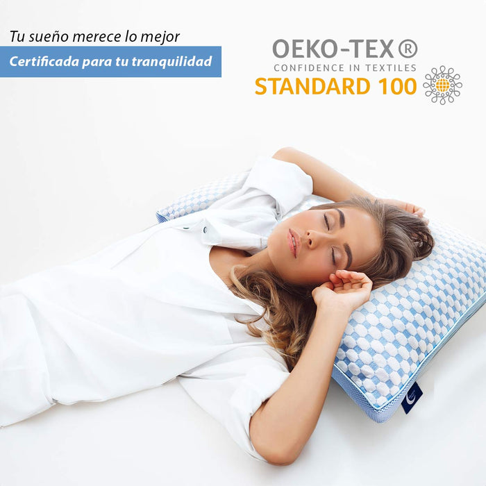 Paquete de 2 Almohadas Cool Dreams,  tamaño King, Almohadas Ajustables de Memory Foam Triturado, firmeza Media, Almohadas ortopédicas
