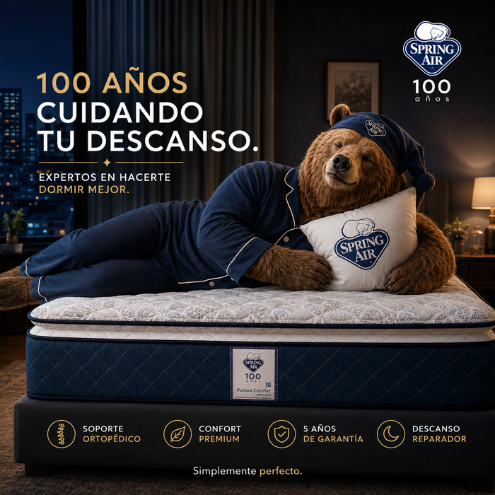 Colchón Spring Air 5 años Garantia Posture Confort Shot Confort Semi-Firme con Pillow Top