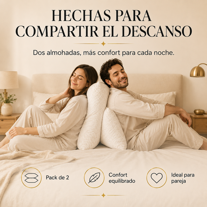MEMORY DREAM SENSATION  Almohadas de fibra de poliester, Paquete de 2, Almohadas de Lujo,  Tela Suave