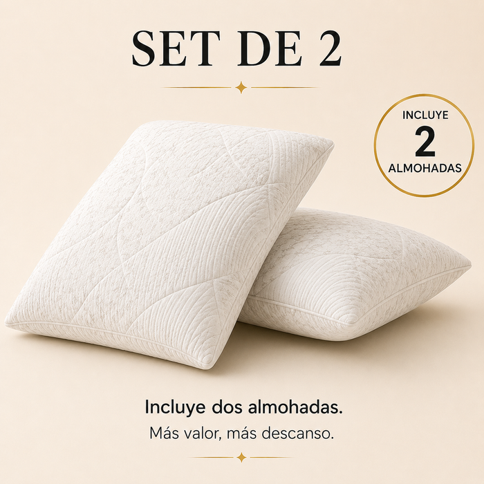 MEMORY DREAM SENSATION  Almohadas de fibra de poliester, Paquete de 2, Almohadas de Lujo,  Tela Suave