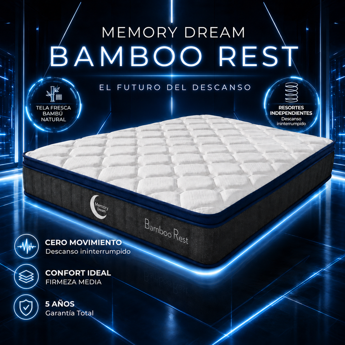 Colchón Bamboo Rest Memory Dream – Soporte Adaptable y Comodidad en Caja