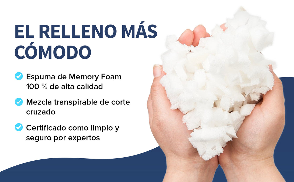 MEMORY DREAM THERAPY  Almohada de Memory Foam triturado, Almohada de Lujo,  Almohada de alta calidad