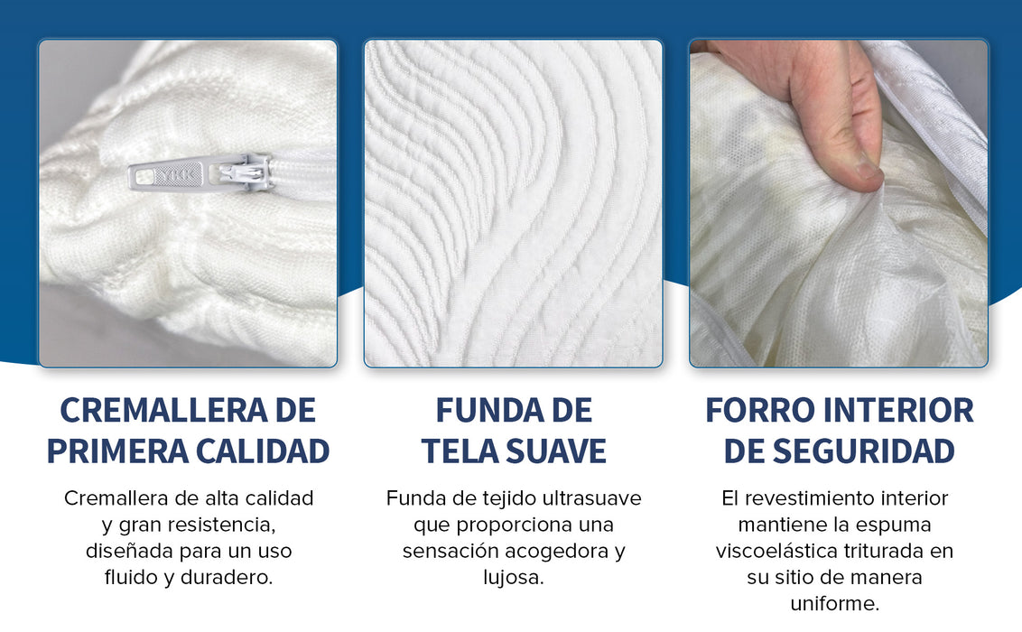 MEMORY DREAM THERAPY  Almohada de Memory Foam triturado, Almohada de Lujo,  Almohada de alta calidad