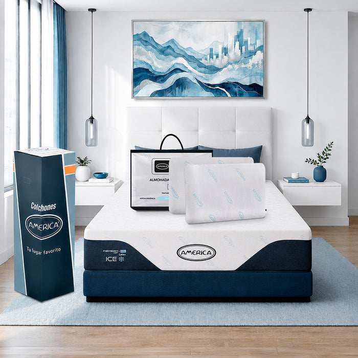 Colchón América ICE Memory Foam Con Latex Almohada de regalo