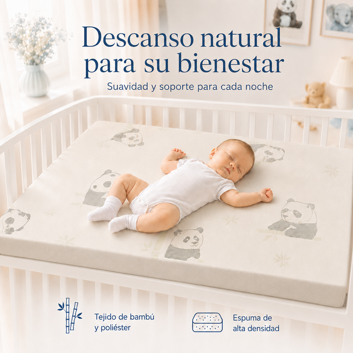 Colchón para Cuna de Bebé Memory Dream – Repelente a Líquidos con Funda Lavable