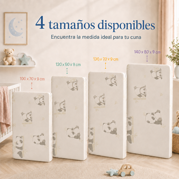 Colchón para Cuna de Bebé Memory Dream – Repelente a Líquidos con Funda Lavable