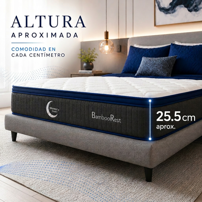 Colchón Bamboo Rest Memory Dream – Soporte Adaptable y Comodidad en Caja