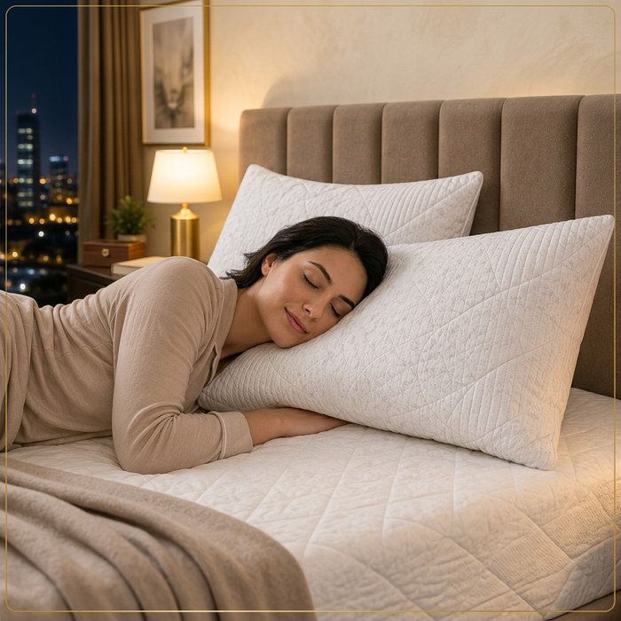MEMORY DREAM SENSATION  Almohadas de fibra de poliester, Paquete de 2, Almohadas de Lujo,  Tela Suave