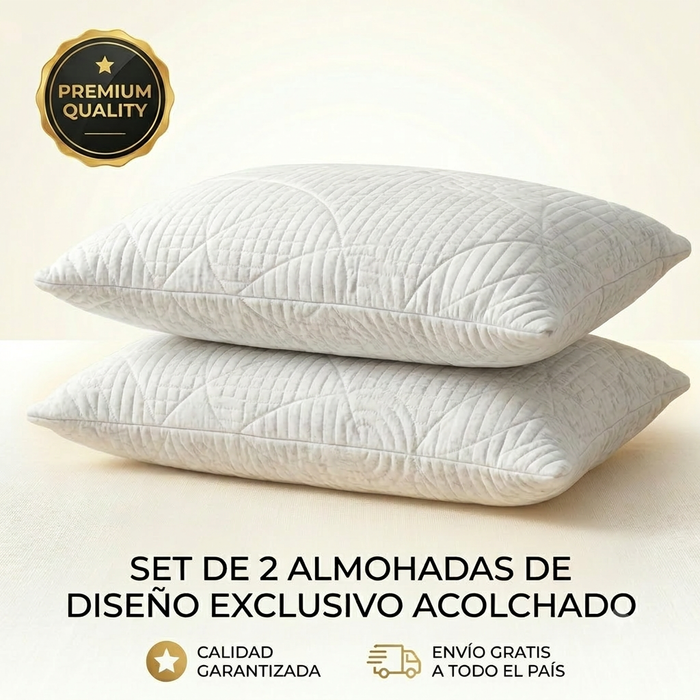 MEMORY DREAM SENSATION  Almohadas de fibra de poliester, Paquete de 2, Almohadas de Lujo,  Tela Suave