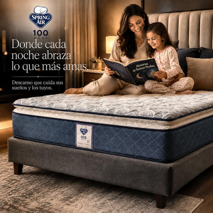 Colchón Spring Air 5 años Garantia Posture Confort Shot Confort Semi-Firme con Pillow Top