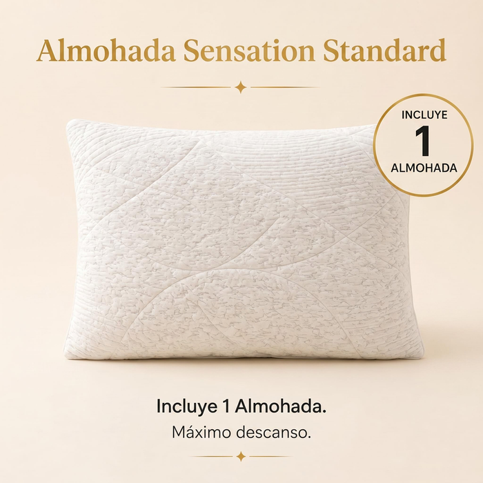 MEMORY DREAM SENSATION  Almohadas de fibra de poliester, Paquete de 2, Almohadas de Lujo,  Tela Suave