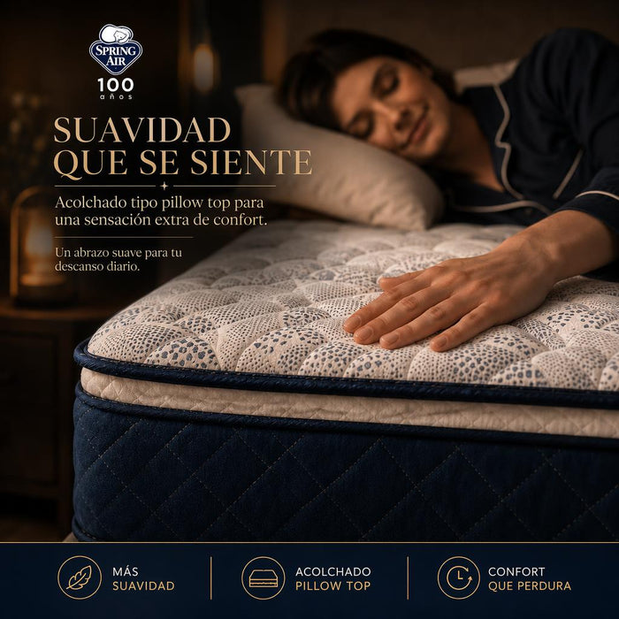 Colchón Spring Air 5 años Garantia Posture Confort Shot Confort Semi-Firme con Pillow Top