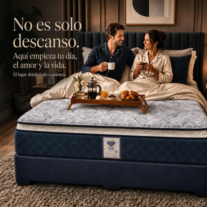 Colchón Spring Air 5 años Garantia Posture Confort Shot Confort Semi-Firme con Pillow Top