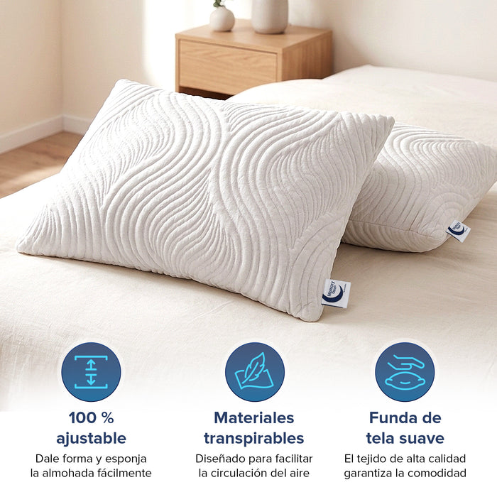 MEMORY DREAM THERAPY  Almohada de Memory Foam triturado, Almohada de Lujo,  Almohada de alta calidad