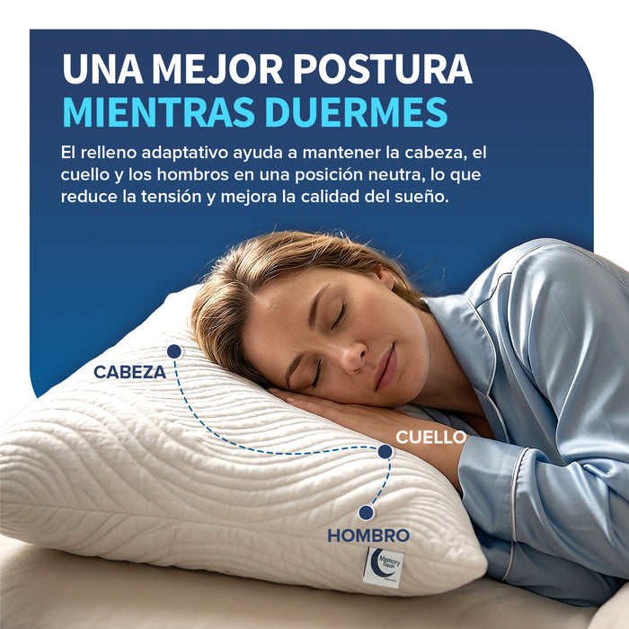 MEMORY DREAM THERAPY  Almohada de Memory Foam triturado, Almohada de Lujo,  Almohada de alta calidad