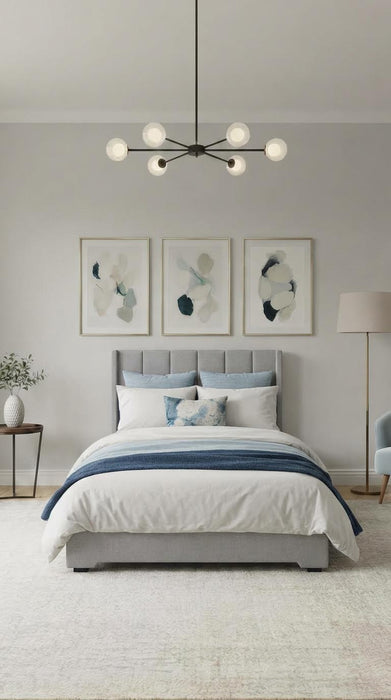 Base Cama Box Spring Tapizado en Tela Lino Gris | De Madera De Pino | Altura 26cm | Moderno Diseño Y Calidad Premium |  Minimalista | Muy Resistente Y Garantizado
