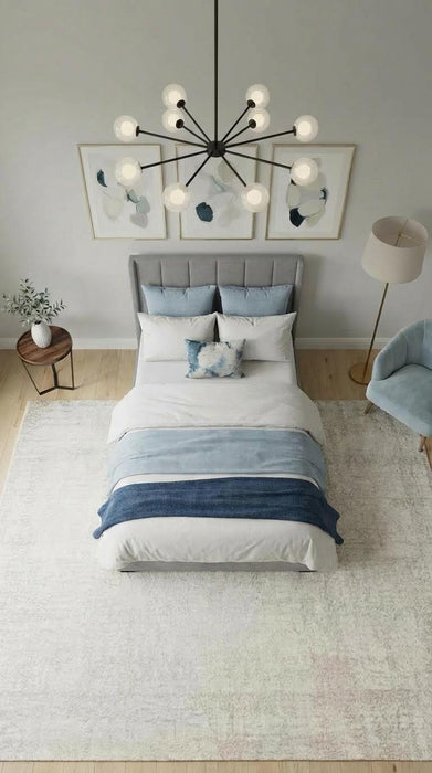 Base Cama Box Spring Tapizado en Tela Lino Gris | De Madera De Pino | Altura 26cm | Moderno Diseño Y Calidad Premium |  Minimalista | Muy Resistente Y Garantizado