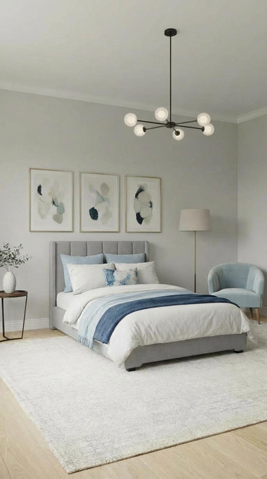 Base Cama Box Spring Tapizado en Tela Lino Gris | De Madera De Pino | Altura 26cm | Moderno Diseño Y Calidad Premium |  Minimalista | Muy Resistente Y Garantizado