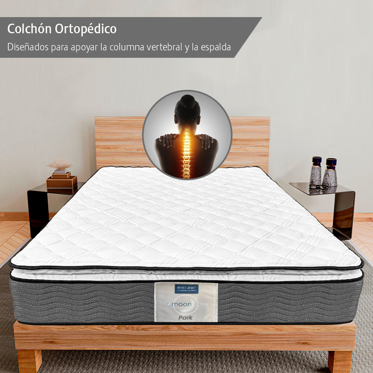 Colchón Park Restonic – Soporte Semifirme con Resortes Durables ...