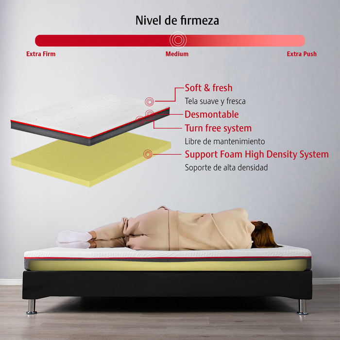 Colchón Memory Dream Red, Colchón en Caja de Memory Foam, Extra Confort