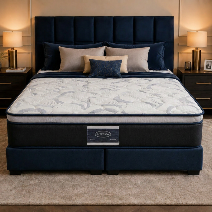 Paquete de Colchon America Madison con Base Box Almohadas y Protector Gratis