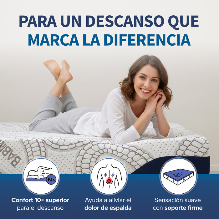 Colchón Bamboo Memory Foam – Fresco y Adaptable sin Resortes 10 años de garantia