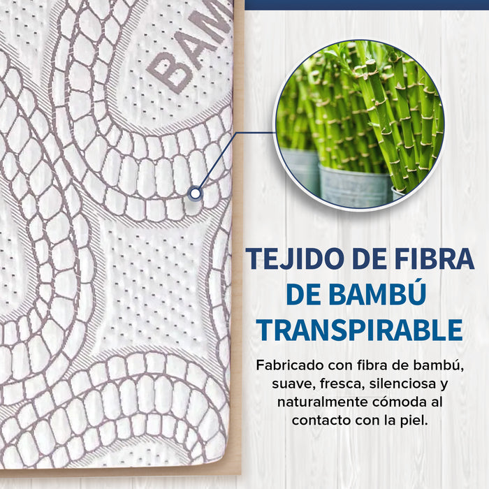 Colchón Bamboo Memory Foam – Fresco y Adaptable sin Resortes 10 años de garantia