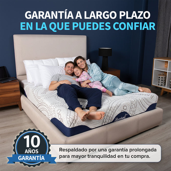 Colchón Bamboo Memory Foam – Fresco y Adaptable sin Resortes 10 años de garantia