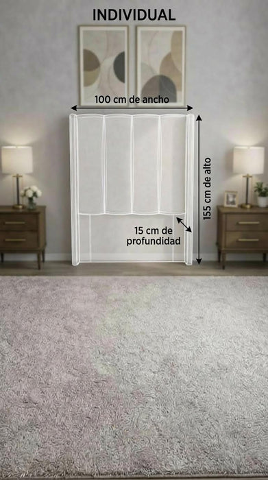 Cabecera Para Cama O Recamara Tapizada En Vinipiel Hanzo Gris | De Madera De Pino | Moderno Diseño Y Calidad Premium | Minimalista | Muy Resistente