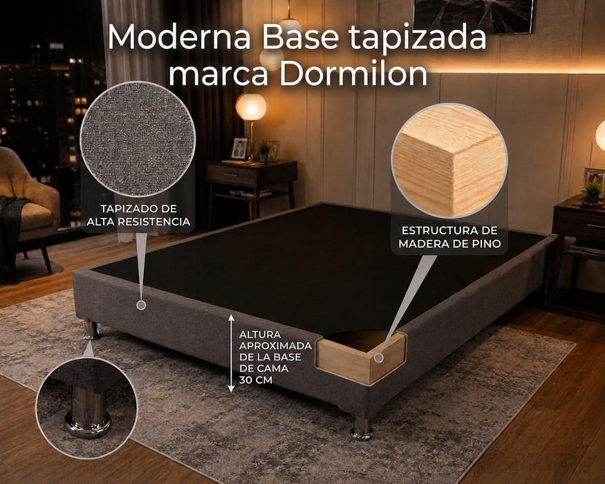 Paquete de Colchon America London con Base Box Almohadas y Protector Gratis